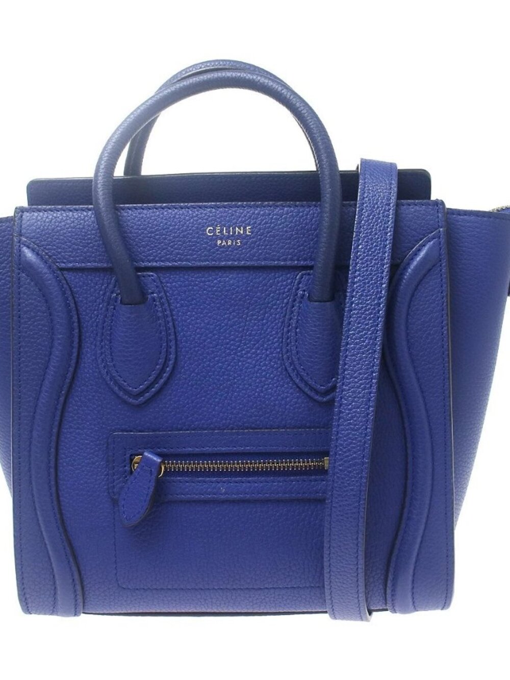 Best08 Celine Blue Nano Luggage 2way Tote Bag W-AT-0174 W-CU-0184 NQ11694 - Picture 2 of 7